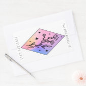 Pastel Floral Hologram Diamond Buchplatte Rechteckiger Aufkleber (Umschlag)