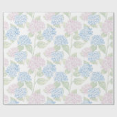 Pastel Floral Hydrangea Wrapping Paper Geschenkpapier (Flach)