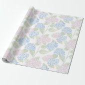Pastel Floral Hydrangea Wrapping Paper Geschenkpapier (Ungerollt)