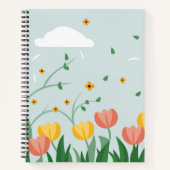 Pastel Floral in hellgrün, anpassbarer Name Notizblock (Vorderseite)