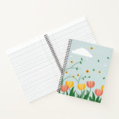 Pastel Floral in hellgrün, anpassbarer Name Notizblock (Innenseite)