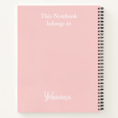 Pastel Floral in hellrosa, anpassbarer Name Notizblock (Rückseite)