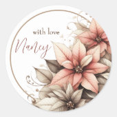 Pastel Floral individuell anpassbar Runder Aufkleber (Vorderseite)