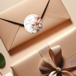 Pastel Floral individuell anpassbar Runder Aufkleber