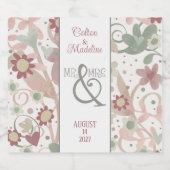 Pastel Floral Inspirivity Wedding Modern Elegant Schaumweinetikett (Einzelnes Label)