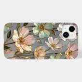 Pastel Floral iPhone Case Gold Flower Design (Rückseite (Horizontal))