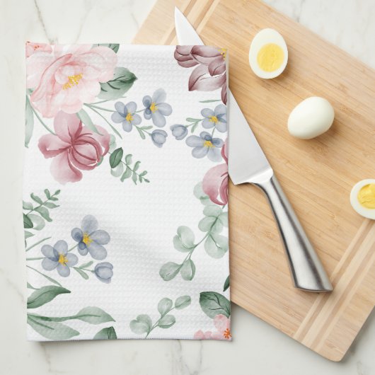 Pastel Floral Kitchen Handtücher (Viertel Falte)