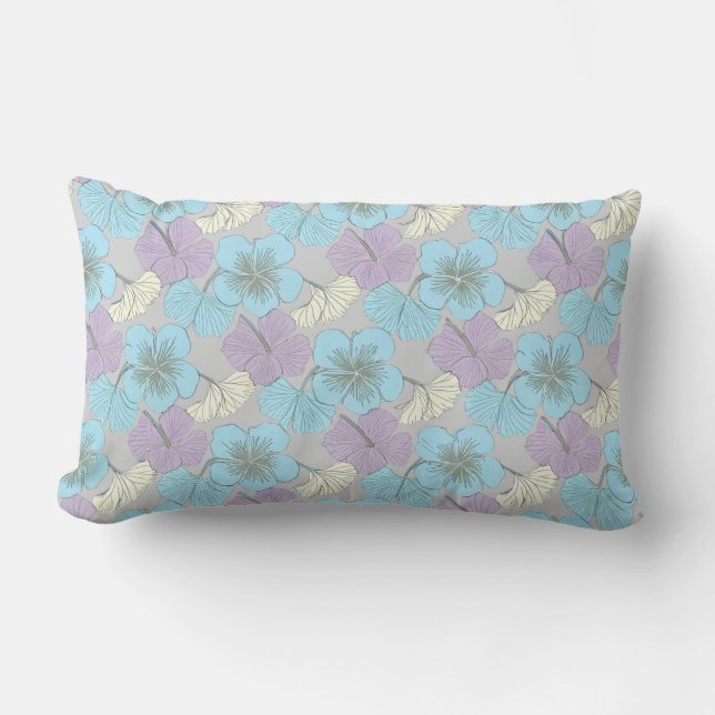 ‚Pastel floral Lumbar Pillow‘ Lendenkissen (Vorderseite)