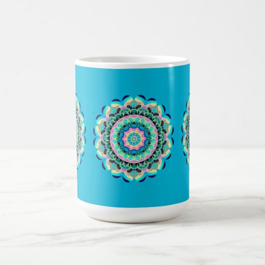 Pastel Floral Mandala Mug Kaffeetasse (Mittel)