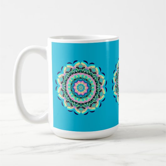 Pastel Floral Mandala Mug Kaffeetasse (Links)