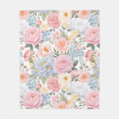 Pastel Floral Medley Blume Muster Fleecedecke (Vorderseite)
