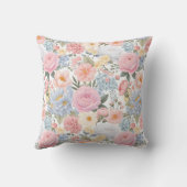 Pastel Floral Medley Blume Muster Kissen (Rückseite)