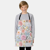 Pastel Floral Medley Blume Muster Schürze (Getragen)