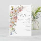 Pastel Floral Modern Bridal Brunch Einladung (Stehend Vorderseite)