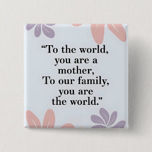 Pastel floral Modern Mother's Day Zitat Button
