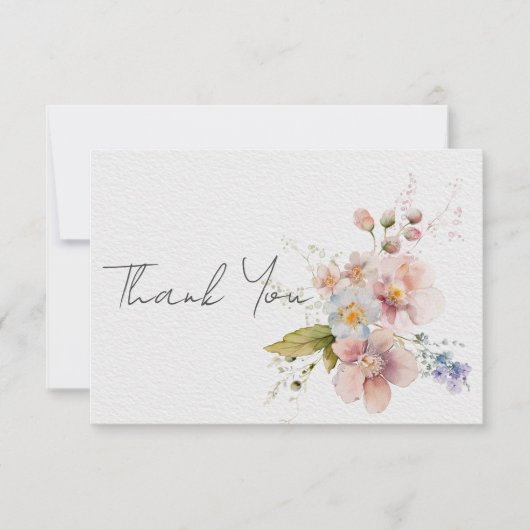 Pastel Floral Modern Wedding Danke (Vorderseite)