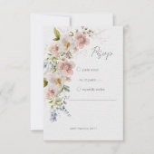 Pastel Floral Moderne Hochzeit RSVP Karte (Vorderseite)