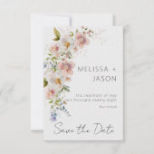 Pastel Floral Moderne Hochzeit Save The Date (Vorderseite)