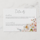 Pastel Floral Moderne Hochzeitdetails Begleitkarte (Vorderseite)