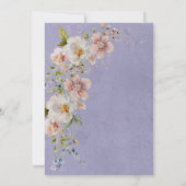 Pastel Floral Moderne Lila Hochzeit Einladung (Rückseite)