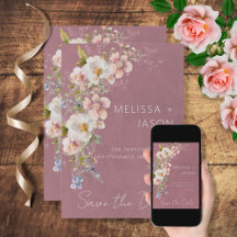 Pastel Floral Moderne rosa Hochzeit