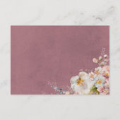 Pastel Floral Moderne rosa Hochzeitsempfehlung Begleitkarte (Rückseite)