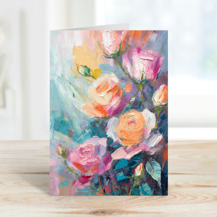 Pastel Floral Modernes impressionistisches Gemälde Karte