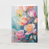 Pastel Floral Modernes impressionistisches Gemälde Karte (Vorderseite)