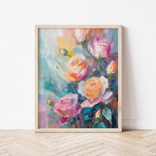 Pastel Floral Modernes impressionistisches Gemälde Poster