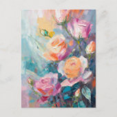 Pastel Floral Modernes impressionistisches Gemälde Postkarte (Vorderseite)