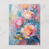 Pastel Floral Modernes impressionistisches Gemälde Postkarte (Vorderseite)