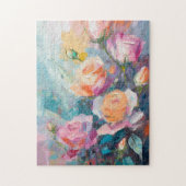 Pastel Floral Modernes impressionistisches Gemälde Puzzle (Vertikal)