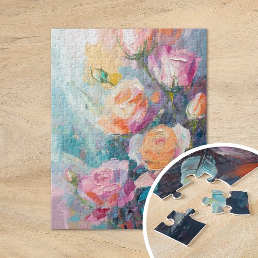 Pastel Floral Modernes impressionistisches Gemälde Puzzle