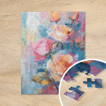 Pastel Floral Modernes impressionistisches Gemälde Puzzle<br><div class="desc">Ein modernes impressionistisches Gemälde von Rose, kreiert mit strukturierten Pinselstrichen in sanften Pastellfarben. Die zarten Farbtöne Rosa, Pfirsich und Blau harmonieren harmonisch, während die strukturierten Schichten der Blumenkomposition Tiefe und Dimension verleihen. Dieses ruhige Stück vereint zeitlose Schönheit der Rose in zeitgenössischem, ausdrucksvollem Stil und ist somit eine perfekte Ergänzung zu...</div>