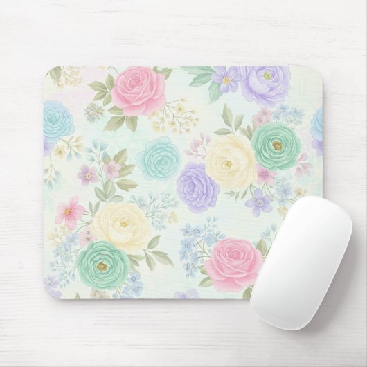 Pastel Floral Mouse Pad Mousepad (Mit Mouse)