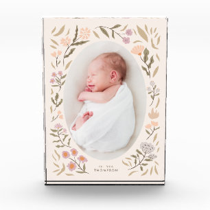 Pastel Floral Neugeborenes Foto Keepake