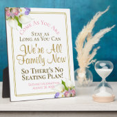 Pastel Floral No Seating Plan Hochzeit Zeichen Fotoplatte (Seite)