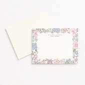 Pastel Floral Nursery Frame Note Card Einladung