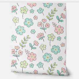 Pastel Floral Nursery Wallpaper Tapete