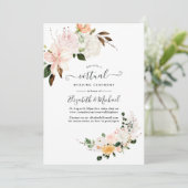 Pastel Floral Online Virtual Wedding Einladung (Stehend Vorderseite)