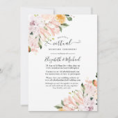 Pastel Floral Online Virtual Wedding Einladung (Vorderseite)