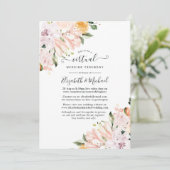 Pastel Floral Online Virtual Wedding Einladung (Stehend Vorderseite)