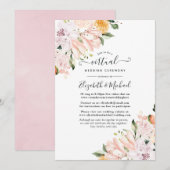 Pastel Floral Online Virtual Wedding Einladung (Vorne/Hinten)