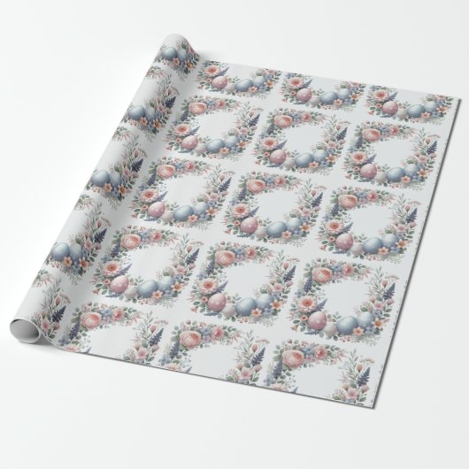 Pastel Floral Ostereier Wrapping Papier Geschenkpapier (Ungerollt)