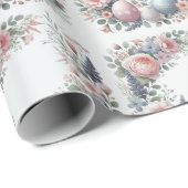 Pastel Floral Ostereier Wrapping Papier Geschenkpapier (Rolleneckpunkt)