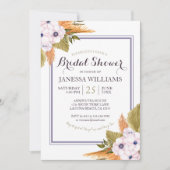 Pastel Floral Pampas Grass Brautparty Einladung (Vorderseite)