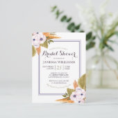 Pastel Floral Pampas Grass Brautparty Einladung (Stehend Vorderseite)