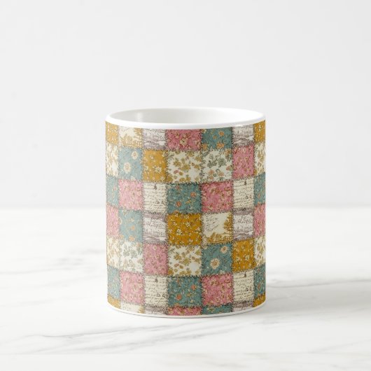 Pastel Floral Patchwork Picnic Pattern (13) Kaffeetasse (Mittel)