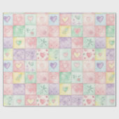 Pastel Floral Patchwork Picnic Pattern (3) Geschenkpapier (Flach)