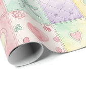 Pastel Floral Patchwork Picnic Pattern (3) Geschenkpapier (Rolleneckpunkt)